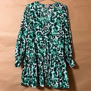 Baum und Pferdgarten Anise Dress Floating Flower Green Popover Mini Size XS (34)